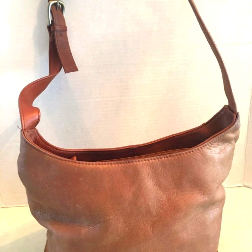 New Brown Leather Shoulderbag By Covington